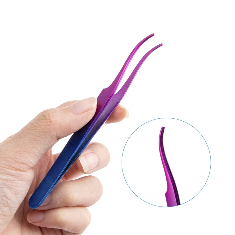 1Pc Lash Tweezers Eyelash Extensions Makeup Tools Stainless Steel Eyebrow Eyelash Tweezers Professional Lash Applicator Tool
