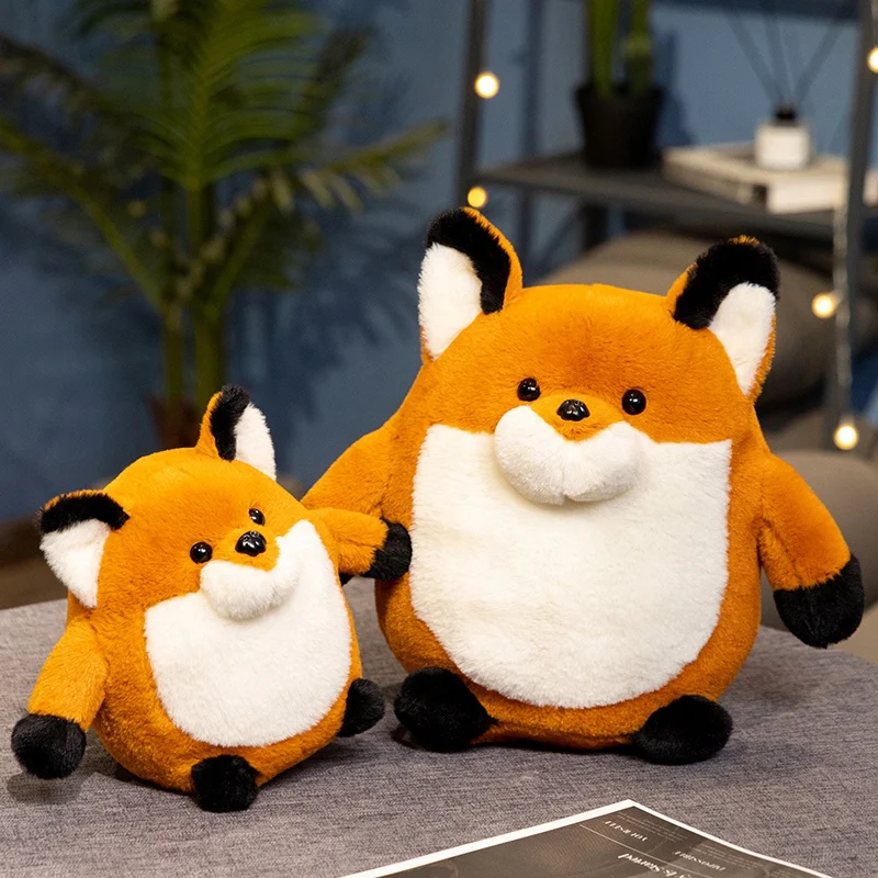 27/38cm Plump Fox Plush Toys Lovely Cartoon Animals Soft Stuffed Dolls Homdecor Sleeping Plush Pillows Christmas Gift Toys