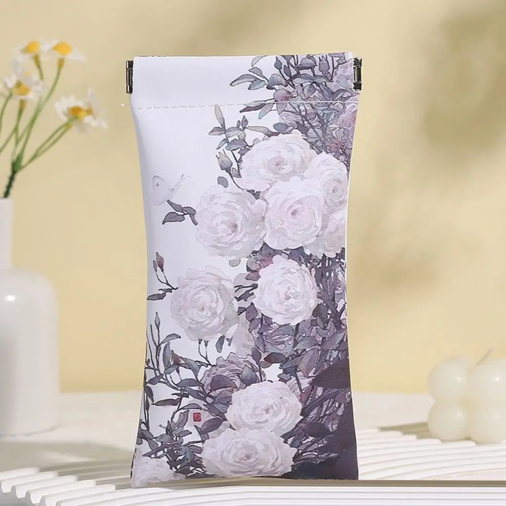 Automatic Closing Sun Glasses Case Oil Painting PU Leather Sunglasses Protective Cover Waterproof Portable Glasses Box Girl