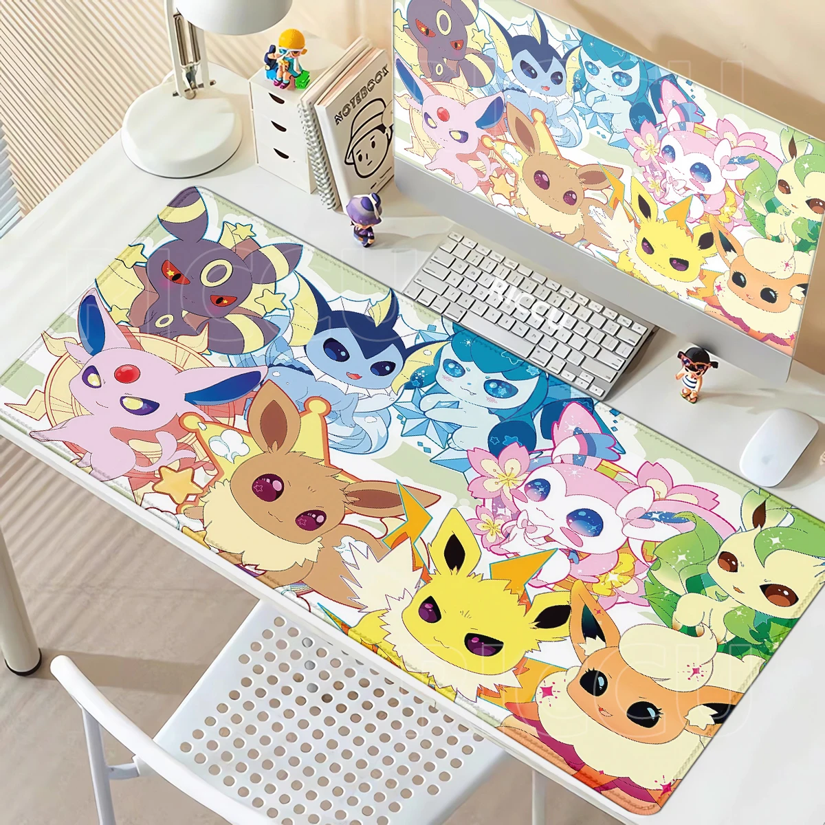 Large Mouse Pad Anime Gaming Speed Mousemat Eevee Desk Mat Gamer Keyboard Mousepad Office Accessories P-pokemon Kawaii Deskmat