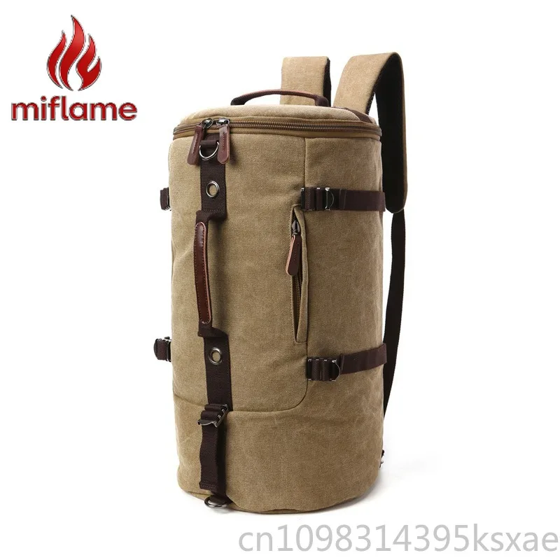 

Canvas Shoulder Bag Convertible Duffel Backpack Large Capacity 3 in 1 Travel Handheld Crossbody Bag for Men
