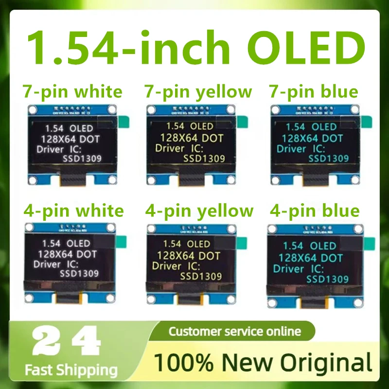 novo-modulo-de-display-oled-de-154-polegadas-resolucao-128-64-interface-spi-iic-ssd1309-em-estoque