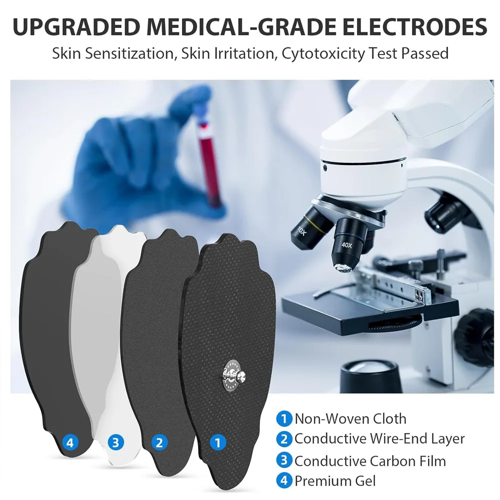 Physiotherapy Tens Machine Electrode Patches Massage Body EMS Acupuncture Muscle Stimulator Pad Conductive Gel Therapeutic Pulse view 4