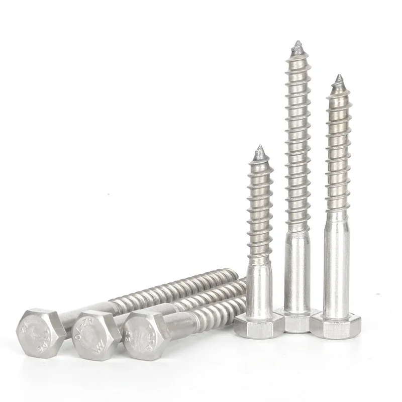 1 ~ 5 buah M6 M8 M10 M12 kepala Hex eksternal sekrup Self Tapping 304 baja tahan karat luar kepala Hexagon baut kayu panjang 30-150mm