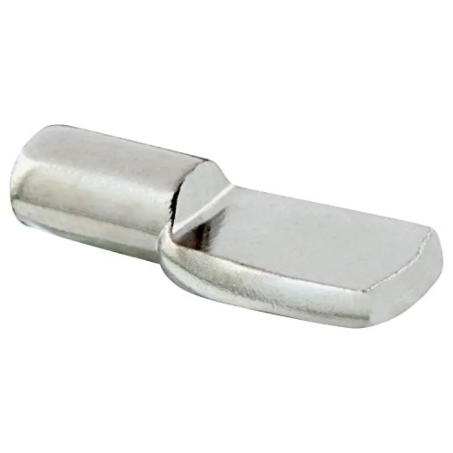

0 Pack Hardware Heavy Duty 3/16" Shelf Pin Spoon Shaped Cabinet Support Pegs Holder, Metal, Nickel Finish - SP5N