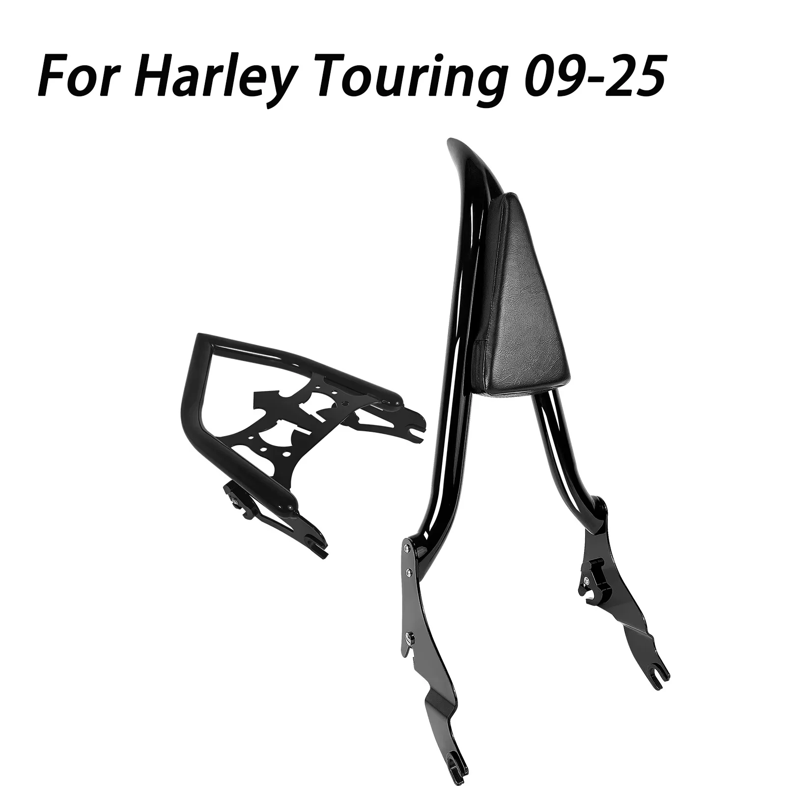 

26 Inch Motorcycle Backrest Sissy Bar & Luggage Rack For Harley Touring Street Glide Electra CVO FLHTK Road King 09-25