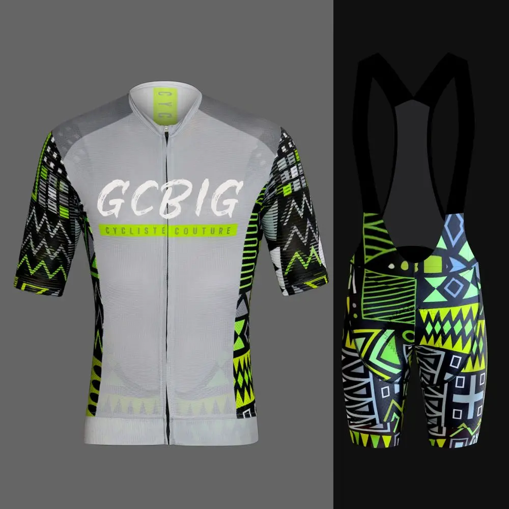 2024 GG Cycling Jersey High Quality Mens Summer Road Set Bicycle Clothing Culotte Sets Bib Shorts Ropa De Hombre Laser Cutting