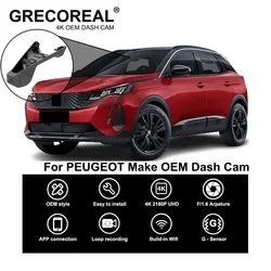 For Peugeot 308 408 508 3008 4008 5008 Dash Cam Dashcam Car Dash Camera 4K Wifi Front Rear OEM Plug Play Auto Automatic Car DVR