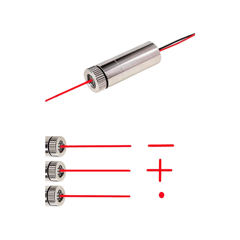 Módulo láser cruzado de línea de punto rojo de 650nm100mW, lente de cristal enfocable, clase Industrial DC 3V-5V, personalización gratuita del fabricante