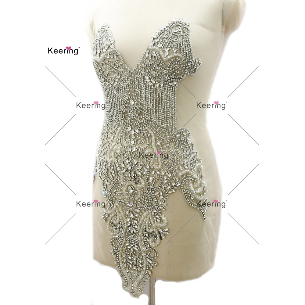 Rhinestone Body Patch for Party Dress ,Sewing Accessories, Glass Beads, WDP-528