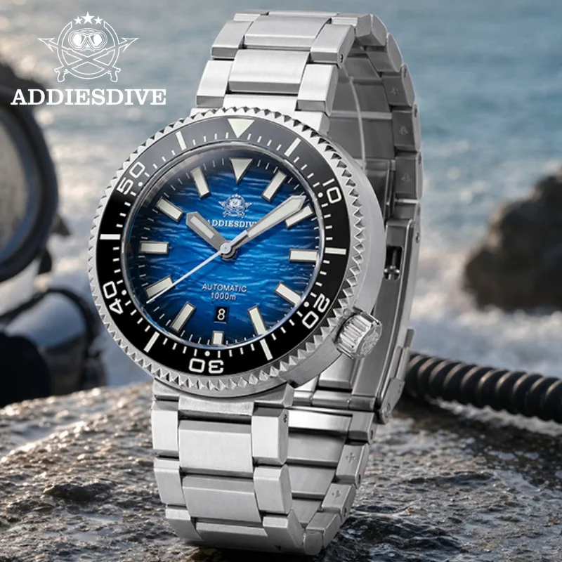 ADDIESDIVE AD2545 Mechanical Watches Japan 8215 Sapphire Grass BGW9 Luminous 316L Stainless Steel 1000m Waterproof Men Watches