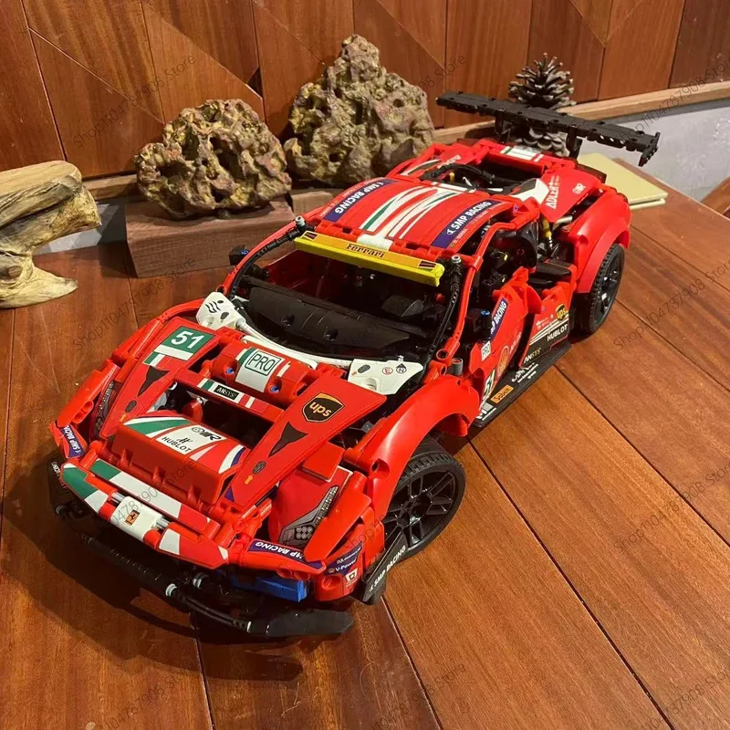 

1677 pieces 488 GTE Racing Car Building Blocks Model Set MOC Technical Vehicle Boys' Assembly Toy Children's and Adults' Gift