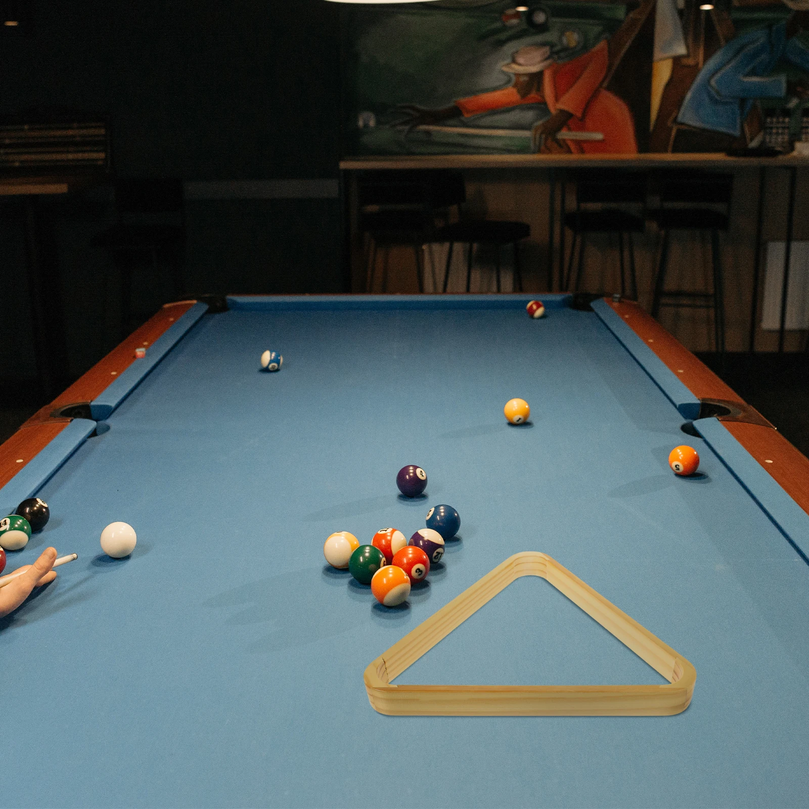 

Premium Billiard Rack Triangle Pool Ball Frame Durable Abs For Room Pub Stable Storage Rack Organizer Retro Style Home