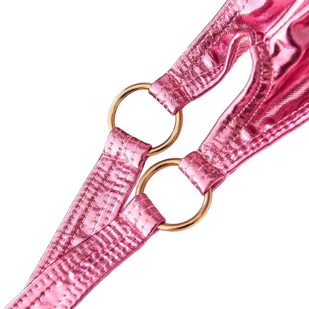 

Мужские трусы-стринги с металлической пряжкой, сексуальные, с низкой посадкой, повседневные, блестящие, горячая распродажа