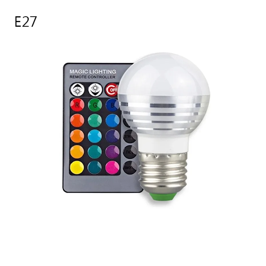 

LED Bulb Lamp 3W E27 E14 RGB Colorful Lamp Ampoule Led Light Remote infrared Dimmable Globe Spherical Bulbs Home Decor AC85-265V