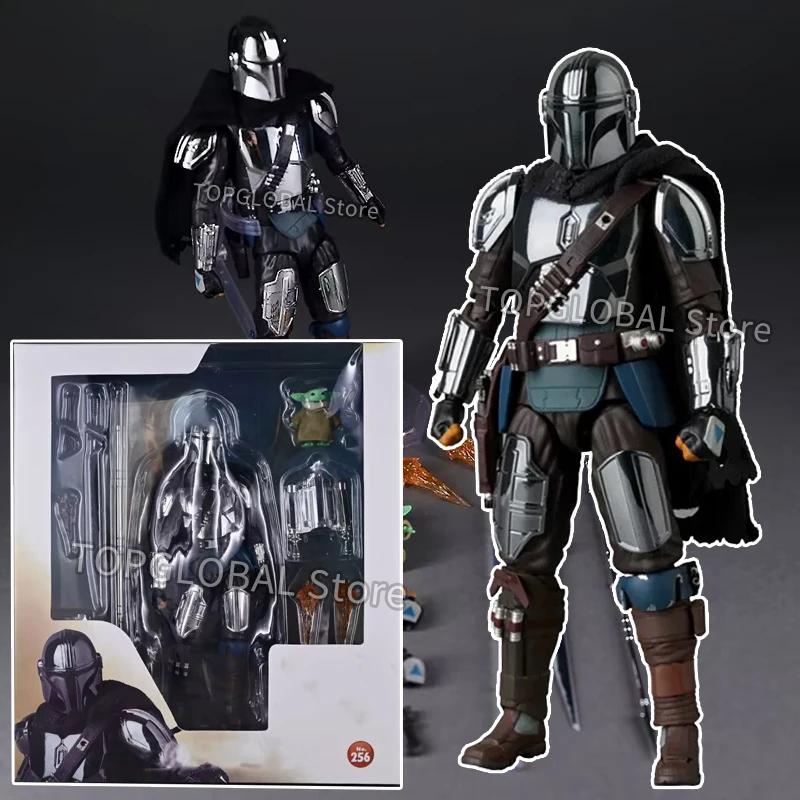 

In Stock Ko MAFEX No.256 Star Wars The Mandalorian Chrome Ver. Anime Action Figures PVC Collection Model Toys Gifts