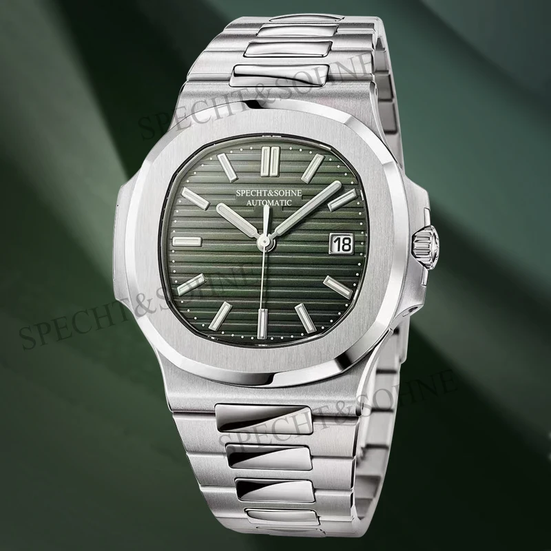 

Specht&Sohne Mens Watches Top Brand Luxury 5711 Classic Watches Green Color Automatic Watch For Men Stainless Steel Wristwatch