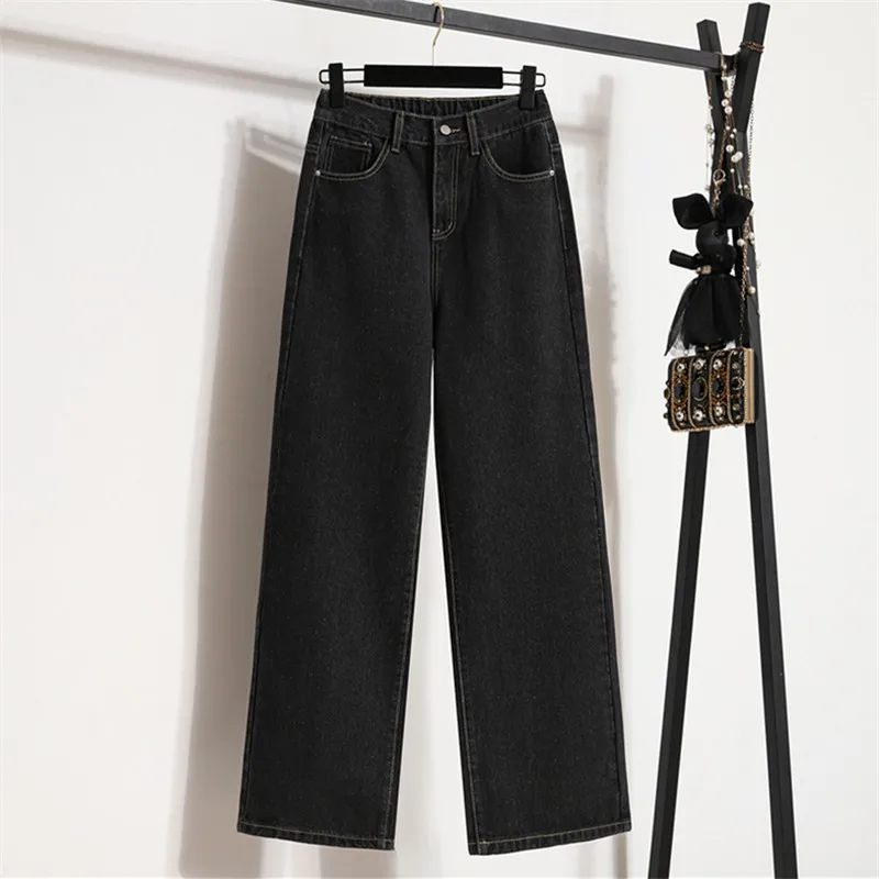 plus Size Women's Jeans High Waist Straight Leg Denim Pants Butt Enhancing Slimming Design Spring Collection Autumn Wear