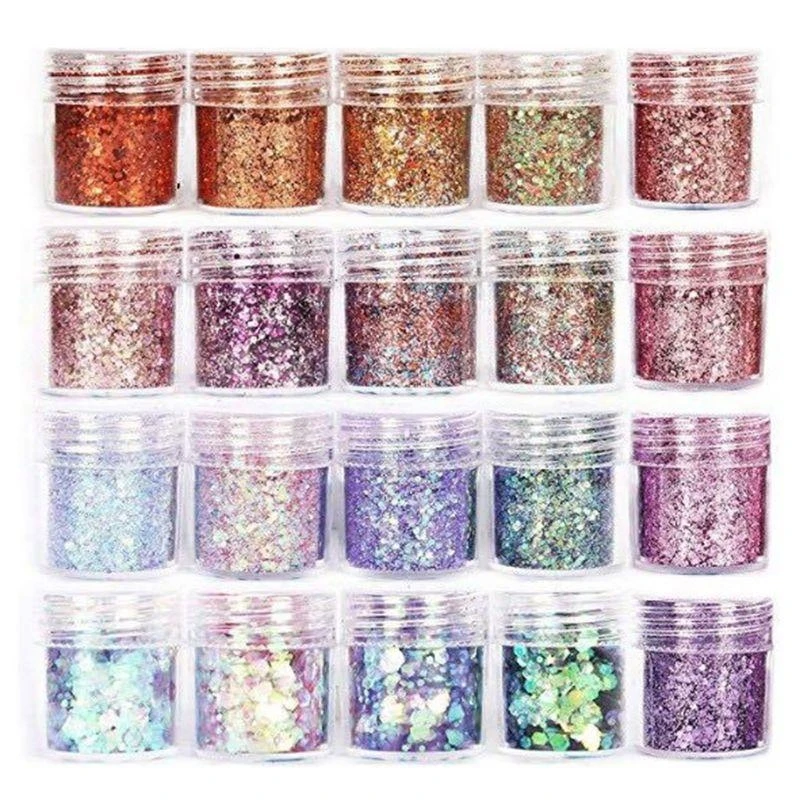 

N1HE 20 Bottles Resin Shinning Filling Flash Glitter Powder UV Epoxy Resin Fillier