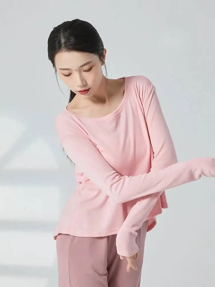 Frauen Langarm Lose Fit Moderne Dancewear Einfarbig Bluse Zeitgenössische Jazz Bühne Leistung Outfit Praxis Training Top