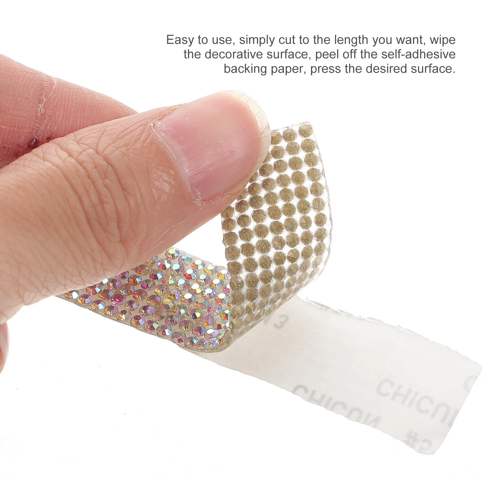 

2 Rolls Self Adhesive Rhinestone Ribbon Crystal Diamond Strip Decorative Bling Tape for Crafts Clothing Accessories Home