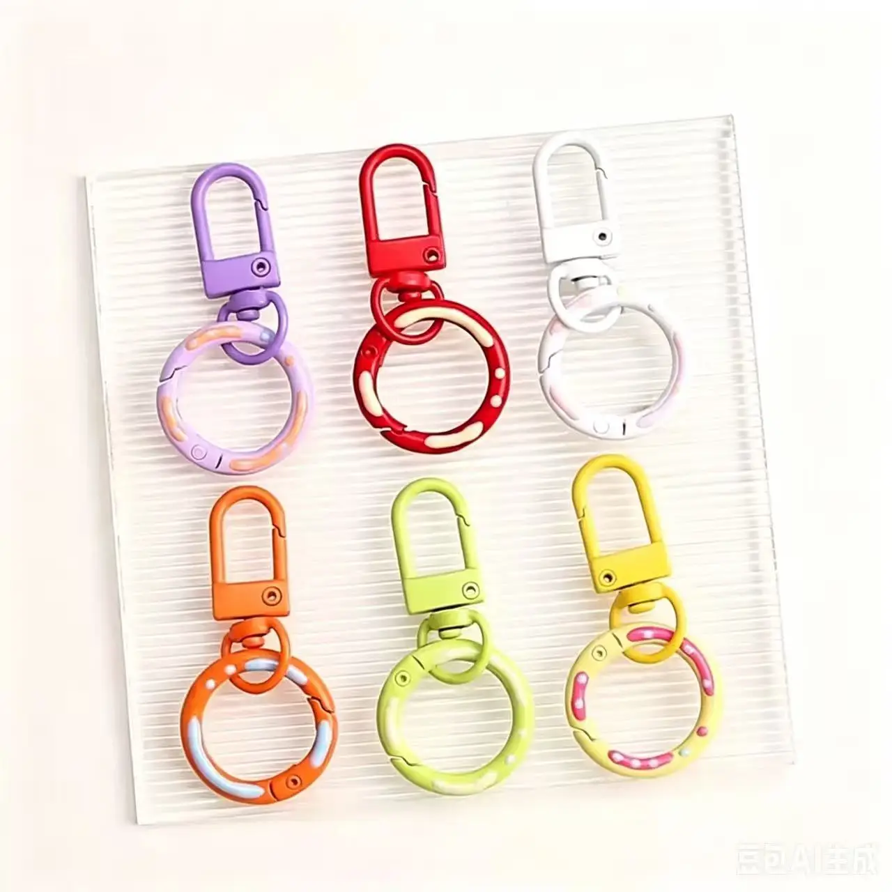 5-10PCS Keyring Lobster Clasp Spring Buckle With Buckle Colored Keychains For DIY Jewelry Making Key Ring Hooks Bags Buckle