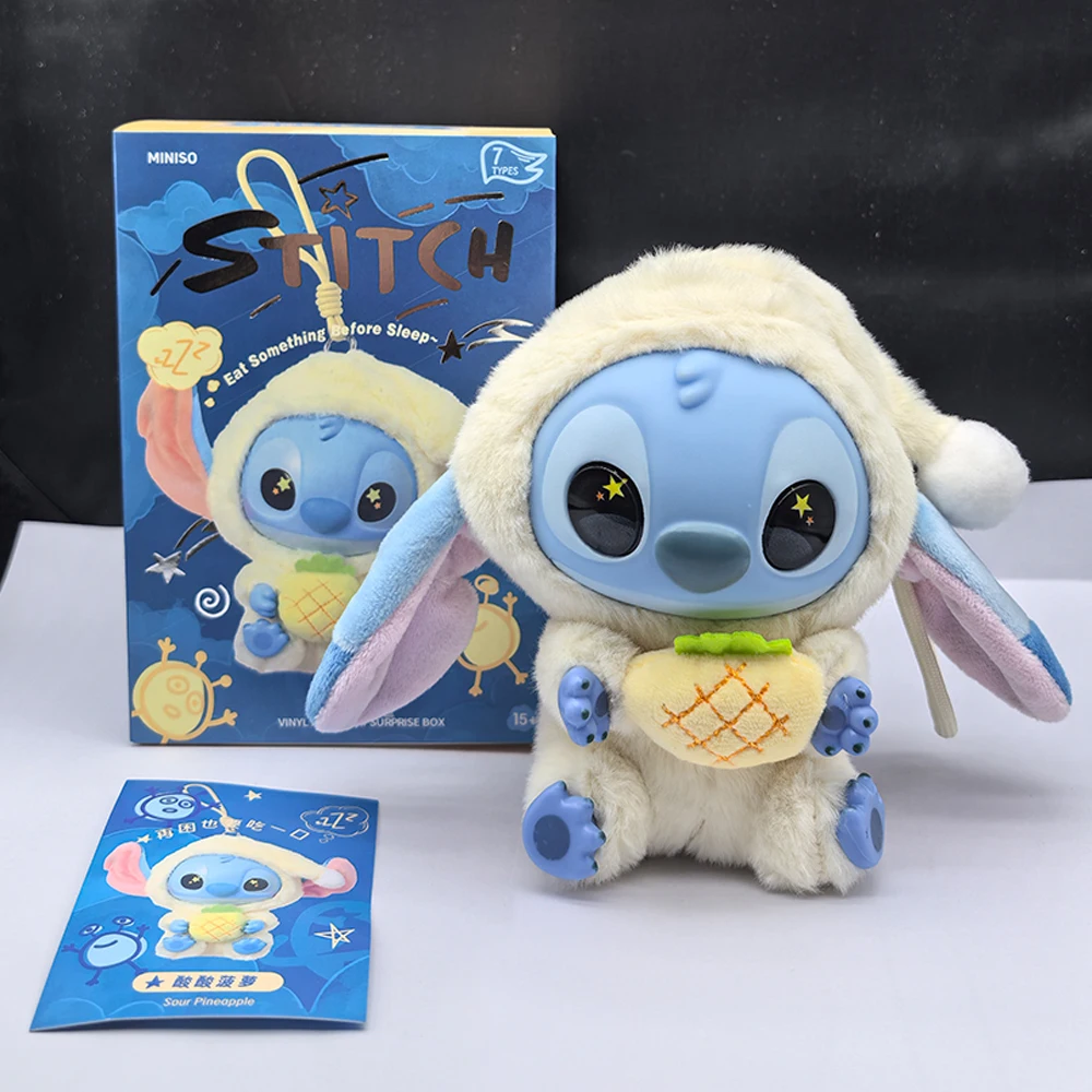 2025hot Stitch Mangiare qualcosa di prima del sonno Serie Scatola cieca Peluche Giocattoli in vinile Bambola carina Labu V3 Scatola misteriosa Borsa Ciondolo Decor Regalo
