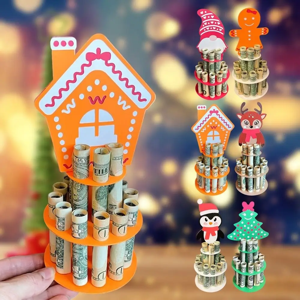 New Wooden Christmas Money Holder Gifts Unique Wallet Cake Rack Hanging Ornaments Cute Money Stand Christmas