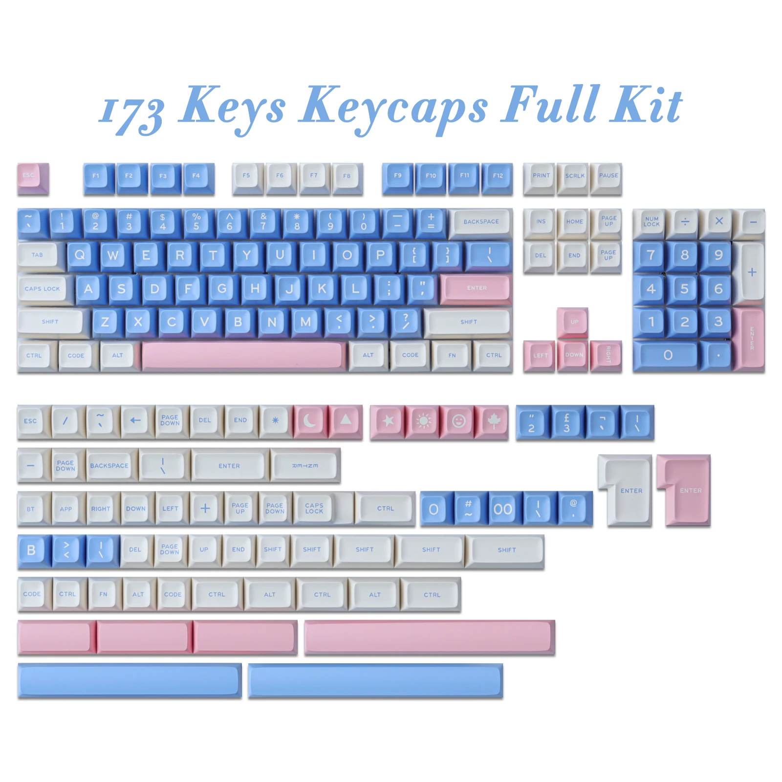 GMK Gift keycap 173 keys ABS keycaps SA profile Double Shot custom gmk keycaps for mechanical keyboard