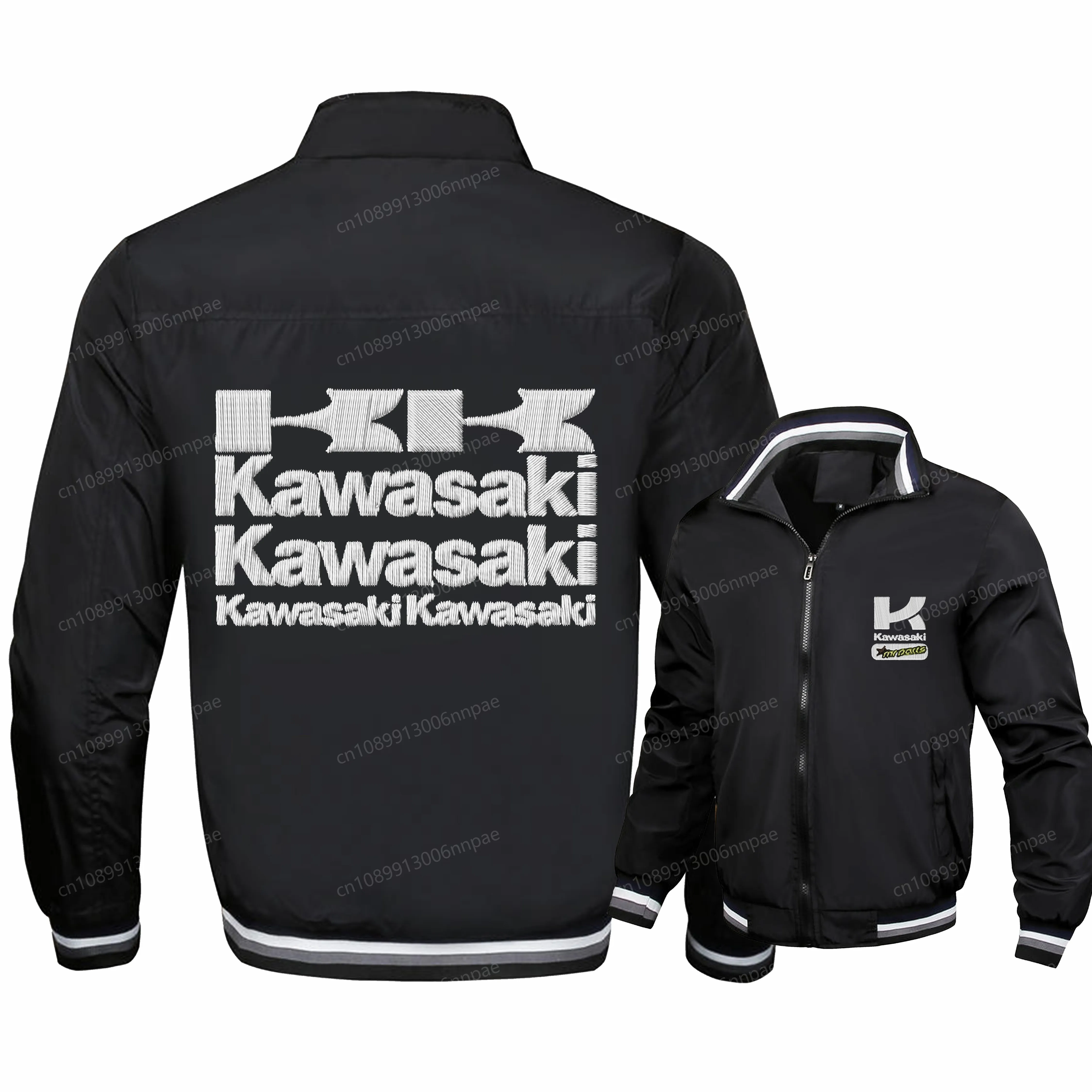

Zip Up Jacket Sports Embroidery Kawasaki 3D Printing Jackets for Man Coat Motorcycle Uniform Men's Clothes Clothing Motorcyclist