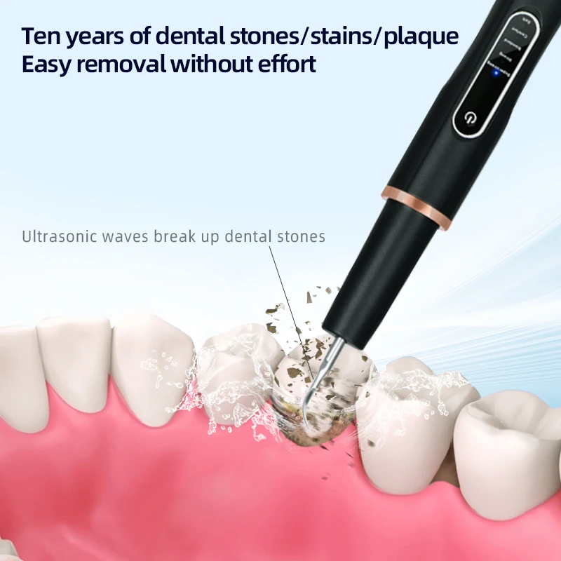 Ultrasonic Dental Scaler For Teeth Tartar Stain Tooth Calculus Remover Electric Sonic Teeth Plaque Cleaner Dental Stone Removal