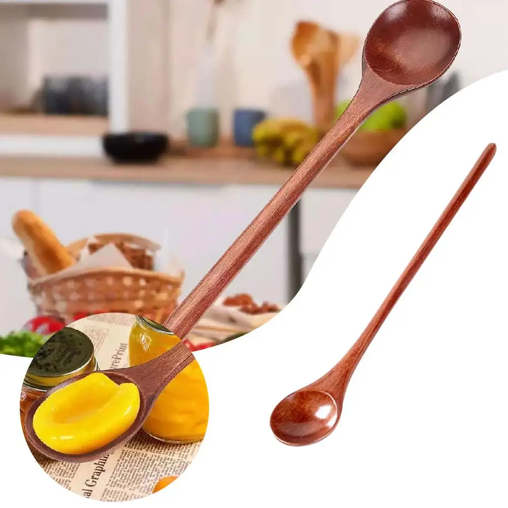 1/2/3/4/5/10/20PCS Wooden Tea Spoon Long Coffee Spoons Small Teaspoon Set Wood Honey Dessert Spoon Coffee Drink Stirrer