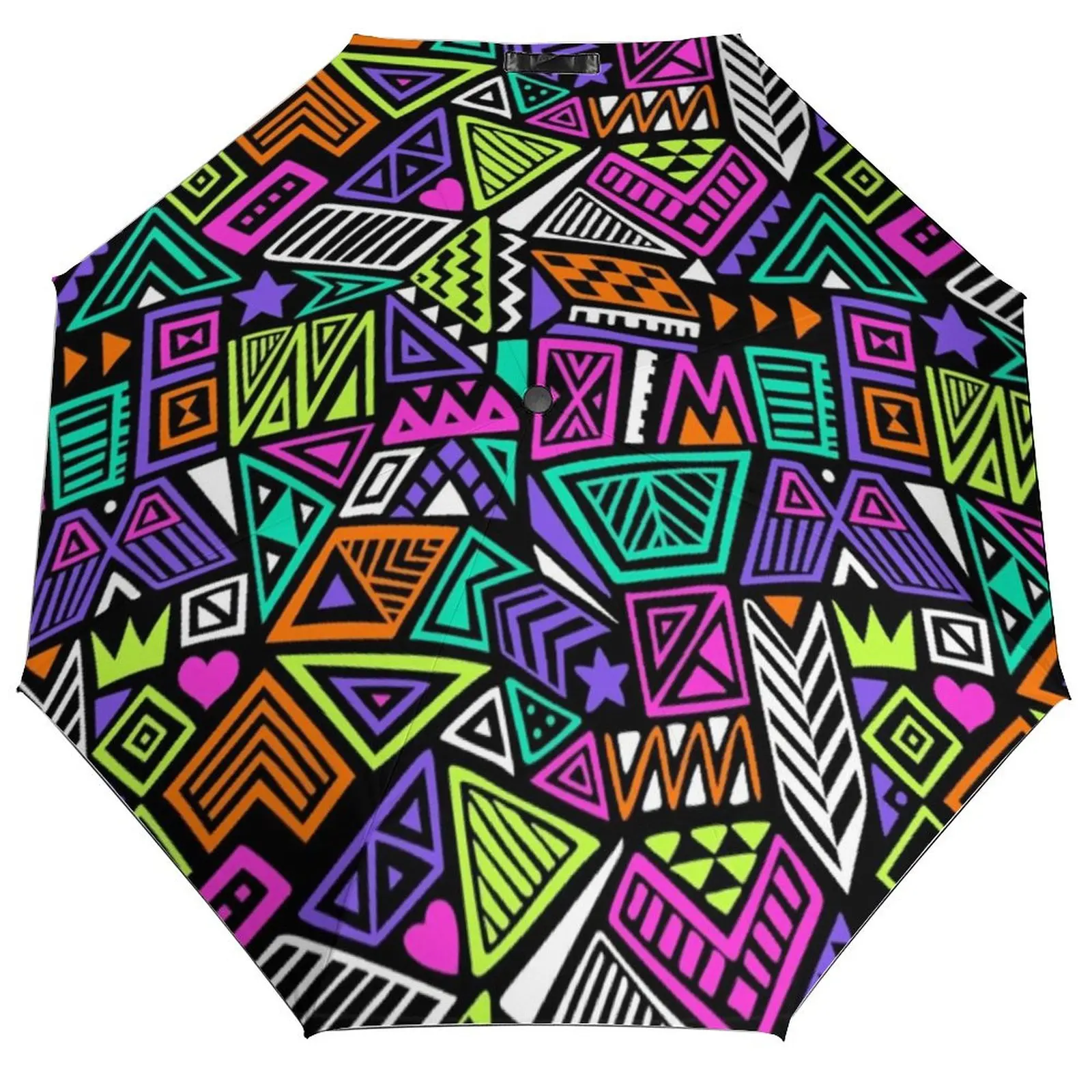 

Красочный поп-арт автоматический зонт 90-х годов модный дешевый складной зонт живопись летний солнцезащитный крем водостойкий зонт