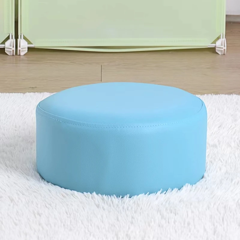 Family Small Stool Fashion Shoe Changing Stool Round Baby Children\'s Sofa Stool Creative Small Chair Leather Stool