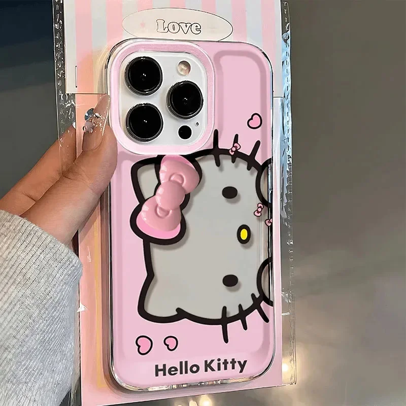 

Pink Hello Kitty Face Bow Phone Case For Samsung Galaxy S25 S24 S23 FE S22 S21 Note 20 Ultra A56 A53 A55 A26 A16 A33 Clear Cover