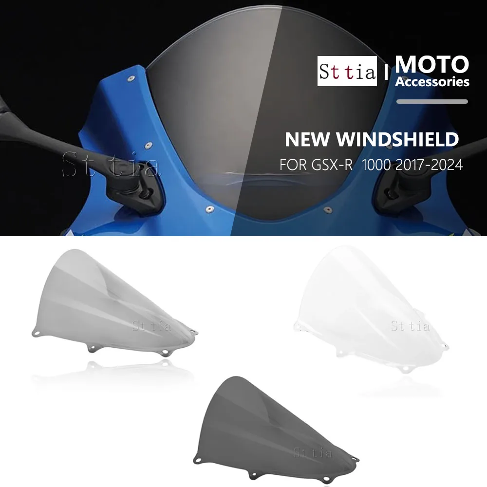 

For Suzuki GSXR1000 GSX-R GSXR 1000 K17 L7 2017-2024 Motorcycle Accessories Front Windshield Fairing Windscreen Windproof