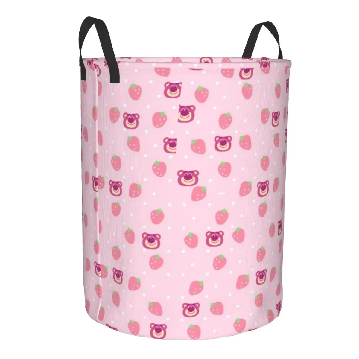 Custom Lotso Huggin Bear Pattern Laundry Basket Collapsible Clothes Toy Hamper Storage Bin for Kids Nursery