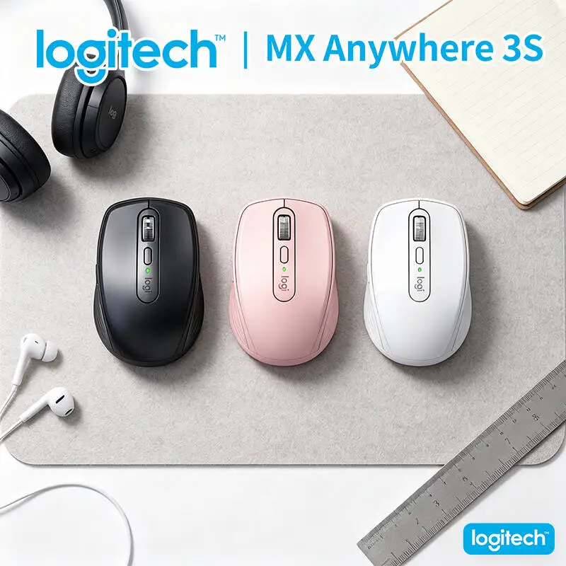 Top-Tier Logitech MX Anywhere 3S - 8K DPI Glass Tracking, MagSpeed Hyper-Scroll, Quiet Clicks, USB-C Charging