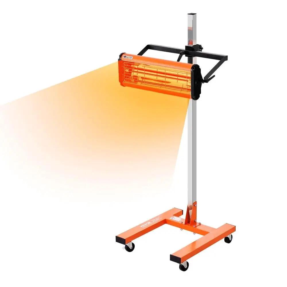 

Infrared Curing Lamp, 1500W 1-60 min Timing, Auto Heating Car Curing Light with Bracket, 3.44 sq.ft Baking Area Spray Baking