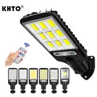 LED Solar Street Lights COB+SMD Outdoor Solar Lamp With 3 Light Mode Waterproof Motion Sensor Security Lighting for Garden Patio