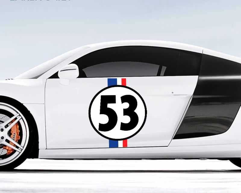 ل Herbie الحب علة 53 ملصقات السيارات عالية الجودة PVC 43 سنتيمتر X 34.4 سنتيمتر الزجاج الأمامي ملصق مائي مكيف الهواء KK مادة الفينيل