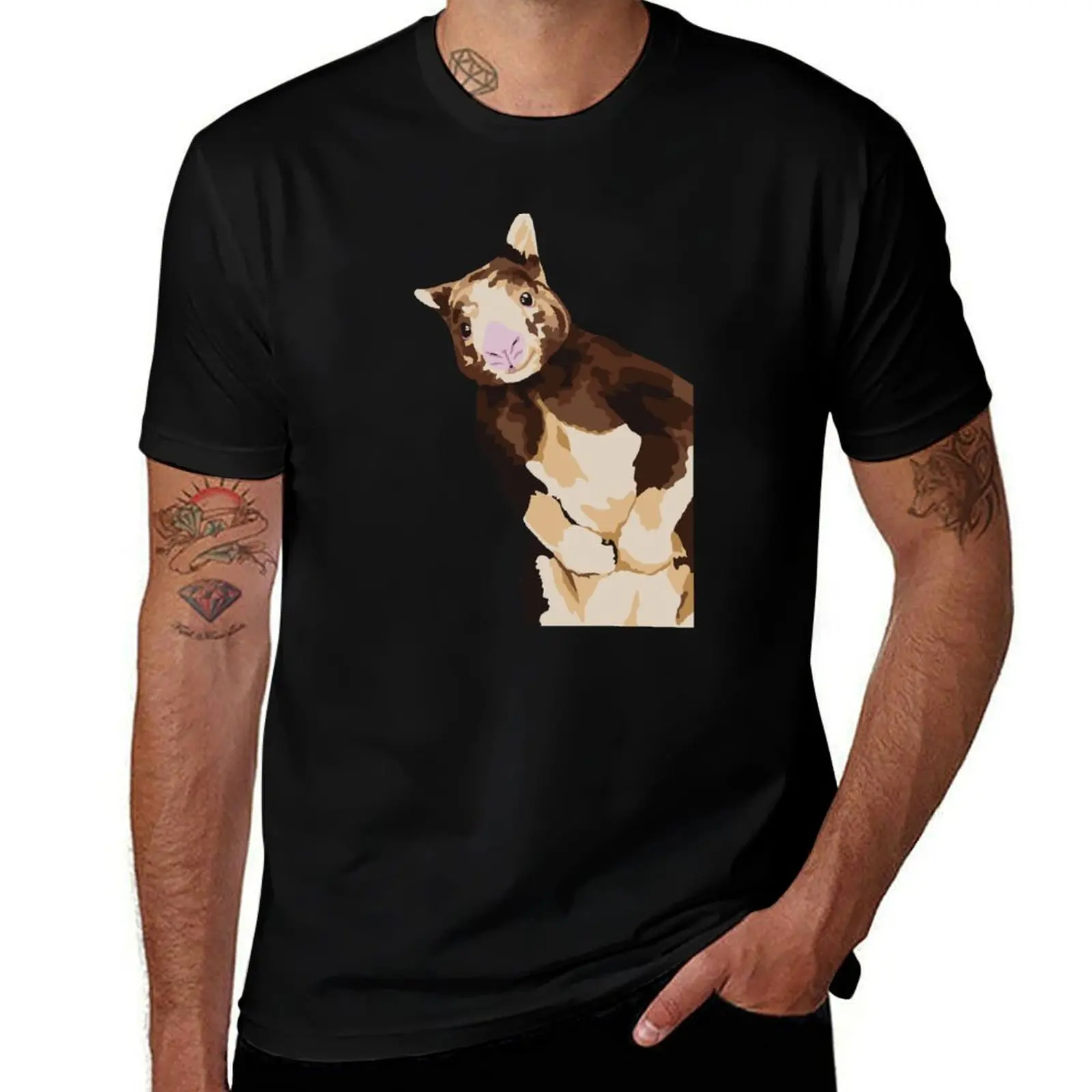 

Tree Kangaroo Portrait T-Shirt t shirt man luxury men t shirt cotton 100% T-Shirt