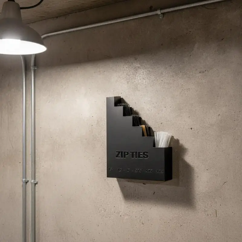 5-stufiger Wandhalter für Kabelbinder, einfach zu installierender Kabelbinder-Organizer für die Werkzeugaufbewahrung in der Garage. – Detail 1