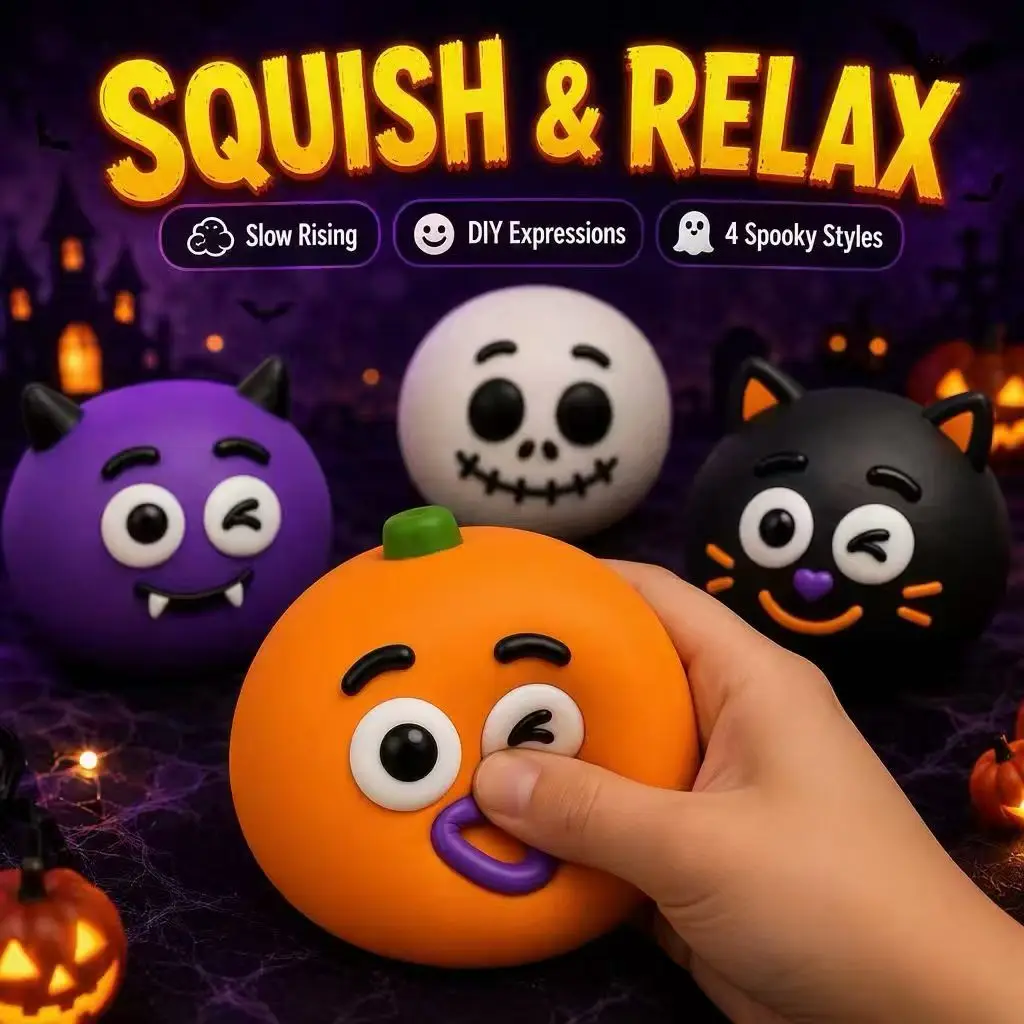 Squishy Elastic Fidget Toy Halloween Dog Face Swap Cheese Stress Relief Game Decompression Prank Squeeze Toy for Anxiety Relief