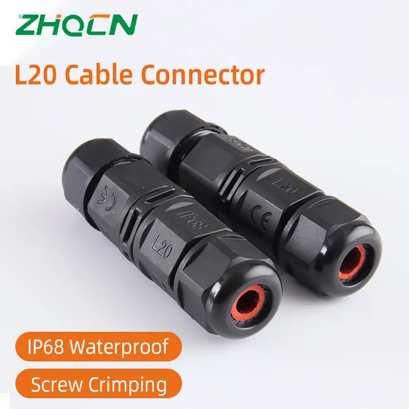 L20 1 pièces câble électrique connecteur rapide IP68 étanche lumière LED câblage extérieur 2/3/4/5/6 broches