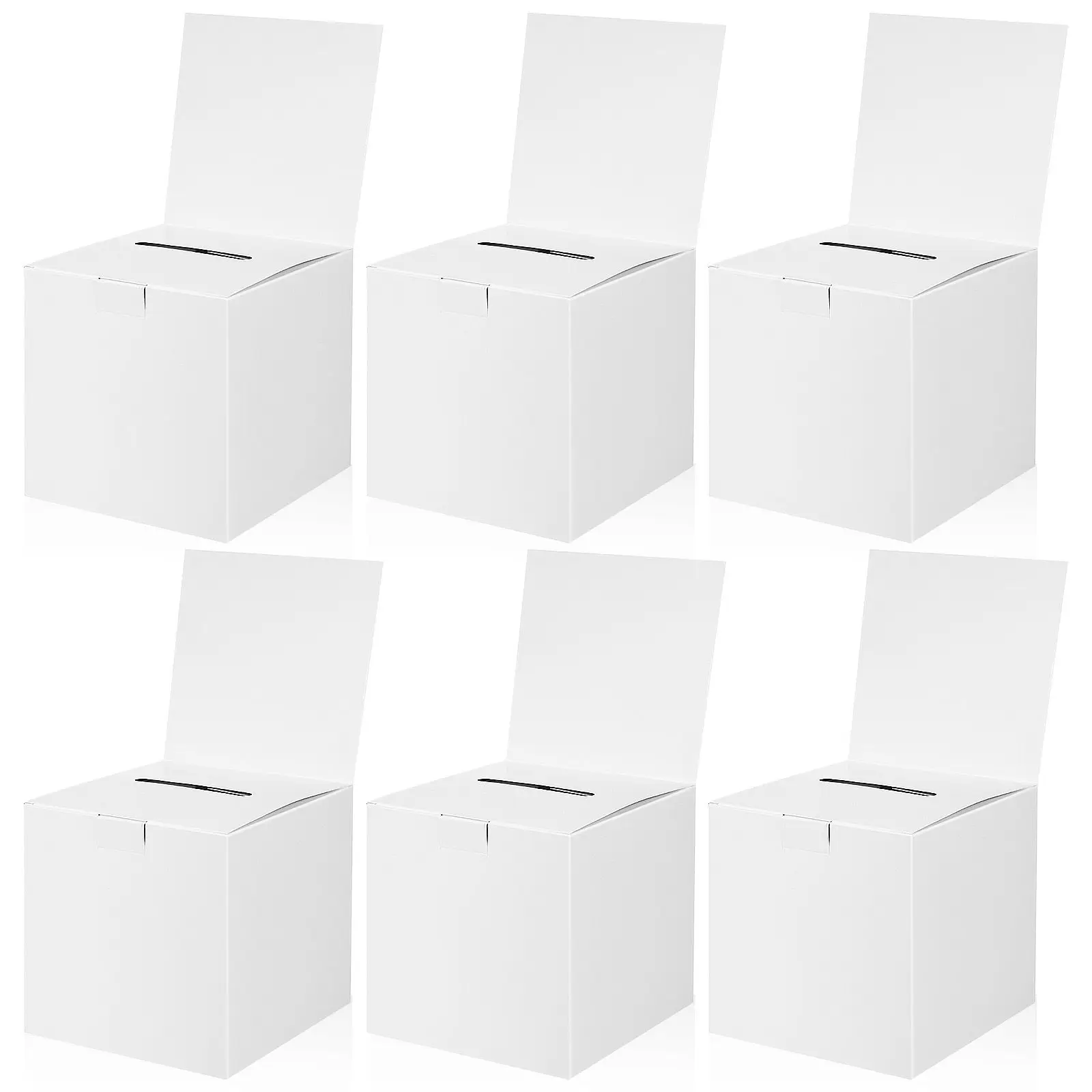 

6 Pcs 6x6x6 Inch Voting Ballot Box Raffle Boxes Tickets Lightweight Foldable Storage Present Wrap Container