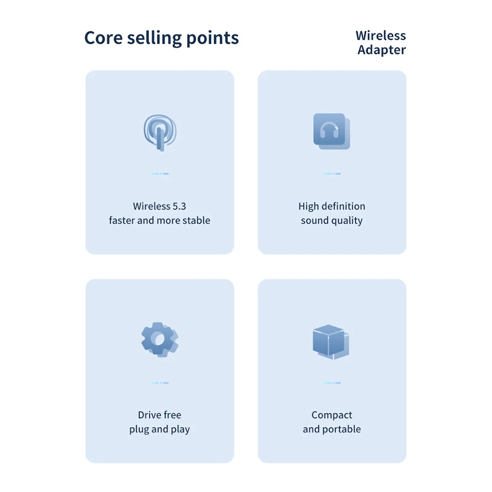 2 In 1 Audio Transmitter Receiver 3.5mm AUX Bluetooth-Compatible 5.3 Wireless Audio Adapter for TV PC Headphone Car Kit