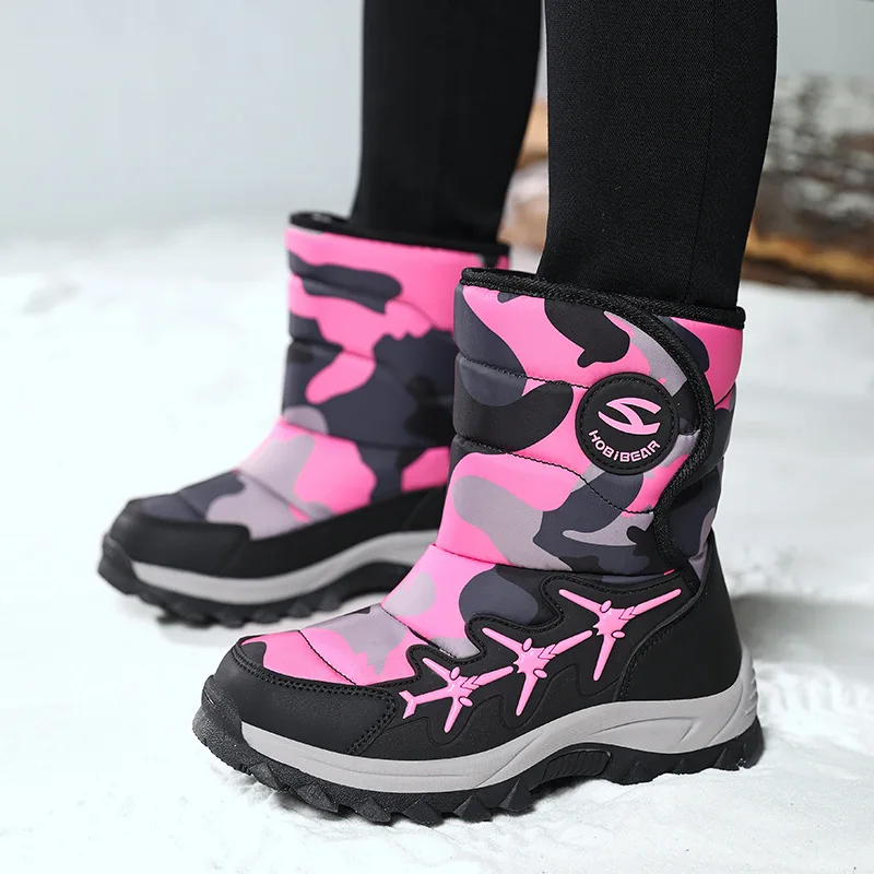 Cold Resistance -30℃ Boys & Girls Snow Boots Waterproof Outdoor Baby Kids Sports Casual Winter Children Shoes Size 28-39