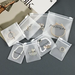 100 custom jewelry pouch, transparent zipper bag，customized high-quality jewelry packaging, custom jewelry bag with you log