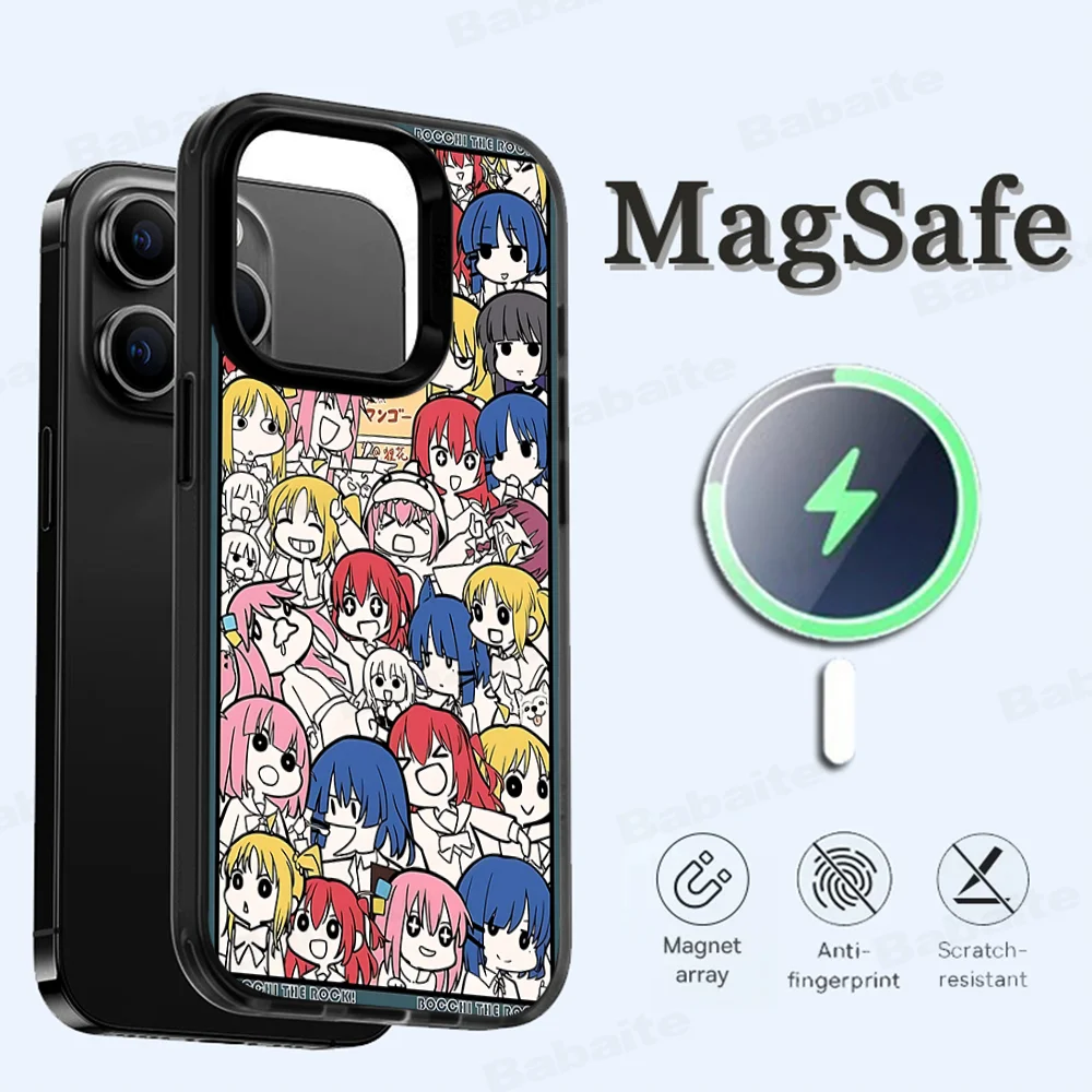 BOCCHI THE ROCK Phone Case Magnetic Case For IPhone 16 14 13 12 11 15 Pro Max Plus For Magsafe Wireless Charge Cover
